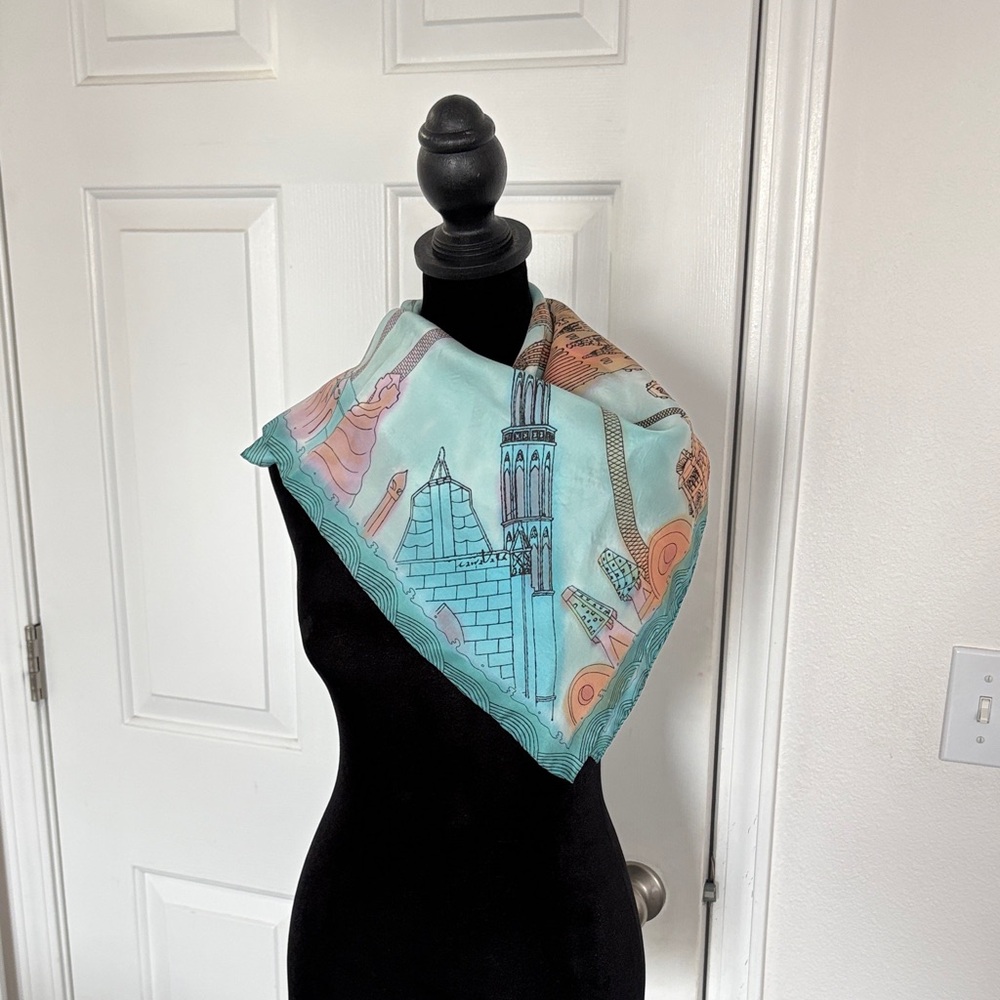 Joana Bartis Vintage Barcelona Inspired Silk Scarf - Picture 1 of 11